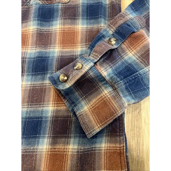 Vans Mens Medium Tailored Fit Flannel Shirt Plaid Button Up Long Sleeve - Picture 5 of 12